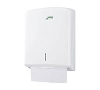 Jofel - Distributeur d'essuie-mains, essuie-mains pour le visage, distributeur d'essuie-mains mural, jusqu'à 600 serviettes en zigzag, antibactérien, boîtier ABS résistant, Azure AH33700, Blanc