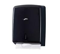 Jofel - Distributeur d'essuie-Mains, essuie-Mains Visage, Distributeur d'essuie-Mains Mural, jusqu'à 600 essuie-Mains Zigzag, hygiénique, boîtier ABS de Haute qualité, Valor AH37600-MT, Noir Mat