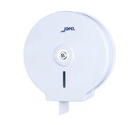 Jofel - Distributeur industriel moyen de papier toilette, distributeur de papier en rouleau jusqu'à 300m, diamètre max. 220mm, mandrin de 18 à 55mm, corps en acier laminé blanc, Classic AE12100