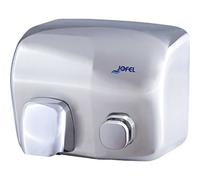 Jofel - Sèche-mains manuel avec démarrage par bouton-poussoir, arrêt automatique, puissance 2000W, buse rotative, acier inoxydable, anti-vandalisme, anti-vibration, Modèle Ibero, AA91000 Lumineux