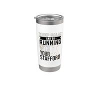 Joggeur avec Staffordshire Bull-terrier Gobelet isotherme en acier inoxydable double paroi