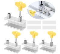 Jognee Lot de 4 serrures de fenêtre coulissante | Sécurité enfant | Verrou de fenêtre coulissante avec adenas de sécurité pour cadre de porte | Verrou de fenêtre réglable en aluminium | Serrure