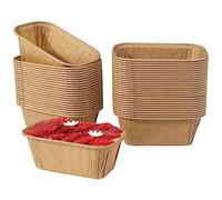 Jogoico 50 Pièces Mini Moules à Gâteaux en Papier Jetables 8x8x4cm | Moule Pour Cake en Papier Antiadhésif Moule Cuisson Gâteaux Petit Pain Rectangulaire, Mini Plat de Cuisson pour Plumcake