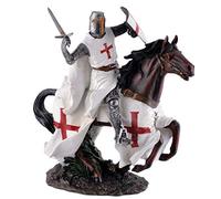 Joh. Vogler GmbH Figurine Templier Chevalier Sur Cheval Au Galop 24 cm - Croix Templier Décoration Sculpture