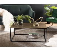 Johan - table basse rectangulaire 98x57cm aluminium doré pieds noirs