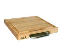 John Boos Newton Prep Master Planche à découper réversible avec rainure graduée et poêle 38 x 35 x 5,7 cm, Bois Dense, 45,7 x 45,7 x 5,7 cm., 18 inches x 18 inches x 2.25 inches
