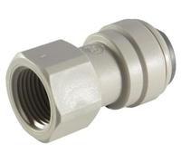 John Guest Adaptateur tube de 0,95 cm de diamètre extérieur et raccord BSP femelle de 0,95 cm Filetage BSPP, extrémité plate Installation par poussée