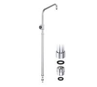 JOHO Barre de douche réglable en hauteur avec adaptateur fileté 1/2 pouce F à 3/4 pouce M, acier inoxydable Accessoires pour systèmes de douche Barre murale Tube de douche de pluie Bras de douche