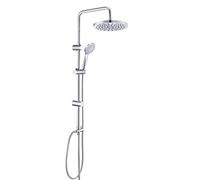 JOHO Colonne de Douche Acier inoxydable avec Douchette Salle de Bain Réglable en Hauteur, Ensemble Douche Pluie Murale sans Robinet avec Pommeau Douche ABS D20 cm Chromé