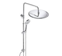 JOHO Colonne de douche Inox sans Robinetterie Thermostatique, Système Pluie pour Cabine Baignoire avec Barre Réglable Hauteur et Tête de Douche 30 cm Chromé