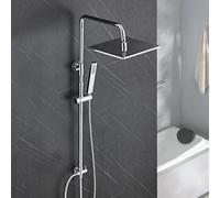 JOHO Douche de tête sans robinetterie, acier inoxydable, chrome, système de douche économe en eau, ensemble de douche sans robinetterie, ensemble de douche de tête, ensemble de douche, pomme de douche