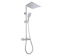 JOHO Douchette avec mitigeur thermostatique, set de douche thermostatique en acier inoxydable avec douchette XXL 30 * 30 cm chrome