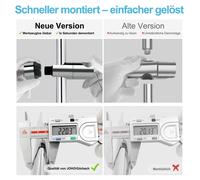 JOHO Ensemble de douche Barre de douche avec support de pommeau de douche Barre de douche en acier inoxydable 70cm, Barre de douche murale avec fixations murales variables Chrome