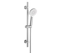 JOHO Ensemble de douche en acier inoxydable avec douchette ronde D12cm, barre de douche 70cm avec support de pomme de douche et flexible pour salle de bain Chrome