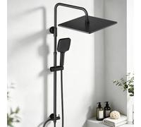 JOHO Ensemble de douche en acier inoxydable sans robinet, pommeau de douche | Système de douche à effet pluie - Économie d'eau - Avec barre de douche réglable en hauteur de 74 à 114 cm - Douchette à main