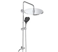 JOHO Ensemble de douche en acier inoxydable sans robinet, pommeau de douche | Système de douche à effet pluie - Économie d'eau - Avec barre de douche réglable en hauteur de 74 à 114 cm - Douchette à main