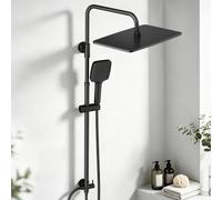 JOHO Ensemble de douche en acier inoxydable sans robinet, pommeau de douche | Système de douche à effet pluie - Économie d'eau - Avec barre de douche réglable en hauteur de 74 à 114 cm - Douchette à main