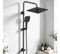 JOHO Ensemble de douche en acier inoxydable sans robinet, pommeau de douche | Système de douche à effet pluie - Économie d'eau - Avec barre de douche réglable en hauteur de 74 à 114 cm - Douchette à main