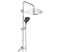 JOHO Ensemble de douche en acier inoxydable sans robinet, pommeau de douche | Système de douche à effet pluie - Économie d'eau - Avec barre de douche réglable en hauteur de 74 à 114 cm - Douchette à main
