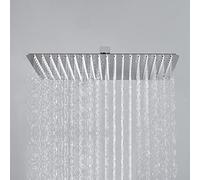 JOHO Pommeau de douche Inox avec Buse Anti-Calcaire, Tête de Douche Pluie en Acier Inoxydable et Haute Pression Chromée(Rectangle 35x25cm)