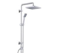 JOHO Système de douche en acier inoxydable sans mitigeur de douche Ensemble de douche chromé Pomme de douche ABS 20x20cm