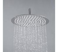 JOHO Tête de Douche avec Buse en Silicone Anti-Calcaire,Pommeau de Douche en Acier Inoxydable pour Salle de bain(Rond D30cm)