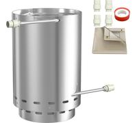 JOIEYOU Chauffage au bois pour piscine et jacuzzi, brasero avec spirale chauffante de 14 m, raccords Ø32/38 mm, grille d'aération perforée et cendrier