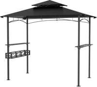 JOIEYOU Pavillon de barbecue 245x153x250cm ignifugé BBQ Pavillon de jardin avec protection solaire double toit & étagères Tonnelles de jardin indépendantes Set balcon cuisine extérieure pour fête, sta