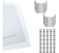 JOIEYOU Plaques en polycarbonate double paroi 4mm, 14pcs Plaques de toit 10,25 m² Plaques alvéolaires résistantes aux UV pour serre de jardin, Transparent