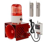 Joinfworld Sirène d'avertissement d'urgence stroboscopique d'urgence 110 V 120 dB avec télécommande - Volume réglable pour entrepôt, usine, ferme, garage