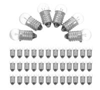 JOINPAYA 100 Pièces Ampoule D'expérimentation LED Miniature E10 en Verre | Lumière Stable, Économie D'énergie, Base à Vis Acier Inoxydable, Décorations de Maison de Poupée