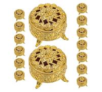 JOINPAYA 15 Pièces Boîte à Bonbons en Pp Or Motif Rose Embossé, Style Européen Vintage, Rangement Polyvalent et Facile à Nettoyer pour Fêtes et Mariages