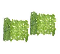 JOINPAYA 2 Ensembles Clôture Artificielle en Feuilles Vertes Réalistes | Jardin et Décoration Intérieure, Usage Extérieur, Aspect Vivant, Coloris Vert, Écran Décoratif