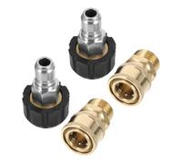 JOINPAYA 2 Ensembles Kit Raccord Rapide pour Nettoyeur Haute Pression Embout Cuivre et Noir Jeux pour Tuyau et Pistolet de Nettoyeur Haute Pression Lavage Auto et Travaux Extérieurs