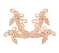 JOINPAYA 2 Pièces Appliques en Bois Sculpté Décoratives Baroques 32x10cm, Motif Fleur Beige, Installation Facile, Artisanat Fait Main, Décoration Murale Élégante pour Salons et Rénovations