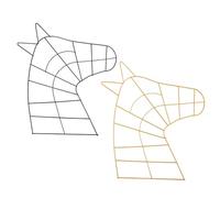 JOINPAYA 2 Pièces Cadre de Couronne en Fil de Fer de Tête de Cheval en Fer, Décoration de Porte D'entrée pour Noël et Halloween, Design Unique Apportant Une Touche Artistique
