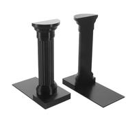 JOINPAYA 2 Pièces Serrage-Livres Robustes Colonne Romaine en Pla Noir | Base Antidérapante, Maintien pour Notes et Manuels, Usage Maison ou Bibliothèque