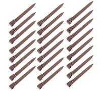JOINPAYA 25 Pièces Plastique Piquets 5 Bordure 24 en Marron, de Pelouse Cm | Installation Facile sans Outils, Résistants aux Intempéries, pour Contenir Paillis, Terre et Gravier