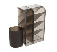JOINPAYA 3Pcs Porte-Rouge à Lèvres Pot à Pinceaux de Maquillage Organisateur Transparent pour Bureau Design d'Insert Incliné