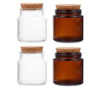 JOINPAYA 4 Pièces Pots de Bougie Parfumée en Verre Couvercle, Réutilisables et Portables, Capacité 100ml, pour Décoration Intérieure et Aromathérapie