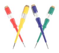 JOINPAYA 4 Pièces Testeur de Câbles Stylo Détecteur de Tension, Acier, Compact, Sûr, pour Test de Circuit, Tournevis Plat, Couleur Aléatoire