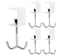 JOINPAYA 5 Pièces Crochet de Table pour Paquet à Main en Fer Blanc | Perçage, Support Stable pour Paquet et Casque, Protège le Bureau, Usage Bureau et Dortoir