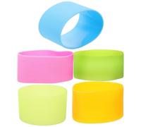 JOINPAYA 5 Pièces Housse de Bouteille en Silicone Confortable et Antidérapante, Manchon Protecteur Polyvalent pour Bouteille et Verre, pour Usage Quotidien
