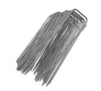 JOINPAYA 50pcs Clous de Fixation en U en Acier Argenté Résistants la Rouille Vieillissement pour Jardin, Outil de Fixation de Gazon en Plein Air