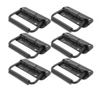 JOINPAYA 6 Pièces Poignée à Ressort en Acier Inoxydable, Robuste, Noire | Caisses de Stockage et Flight Cases, Diamètre 5mm, Entraxes 75mm et 50mm, Prise Large