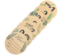 JOINPAYA 7pièces Panneau Prénom Garçon Fille Bois Décoration Chambre Suivi Mensuel Carte Naissance Panneau Annonce Disque Bois Accessoires Photo