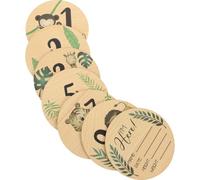 JOINPAYA 7pièces Panneaux Bois Pour Garçon Fille Carte Mensuelle Né Cercles Et Panneaux Avec Prénom Pour Chambre Garçon Fille