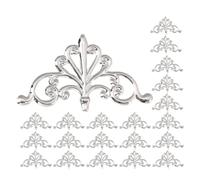 JOINPAYA Applique D’Angle de Meuble Argenté 200 Pièces en Métal Vintage | Décor Sculpté, Installation Facile et Surface Résistante, pour Tiroirs, Armoires, la Cuisine et Maison