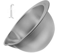 JOINPAYA Bassine en Acier Inoxydable avec Panier Égouttoir Latéral pour Lavage de Riz et Légumes en Cuisine Argentée Grande Capacité