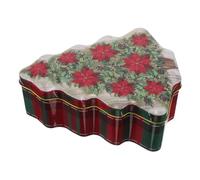 JOINPAYA Boîte en Fer de Sapin de Noël avec Couvercle Boîte à Biscuits Décorative pour Fêtes et Rangement Polyvalent